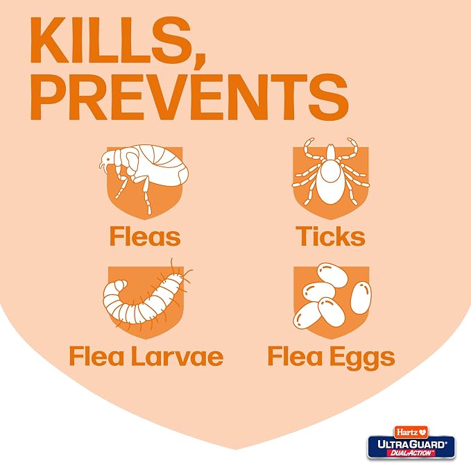 Hartz UltraGuard Dual Action Flea & Tick Topical Dog Treatment and Flea and Tick Prevention, 6 Months, 5-14 Pound Dogs 6-count(Pack of 1)
