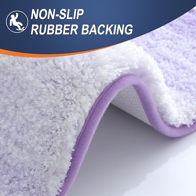 OLANLY Bathroom Runner Rugs Mat 47x20, Extra Soft Absorbent Microfiber Bath Rug, Rubber Backing, Quick Dry, Washable Long Bath Mats for Bathroom, Tub and Shower, Home Decor Accessories, Light Purple
