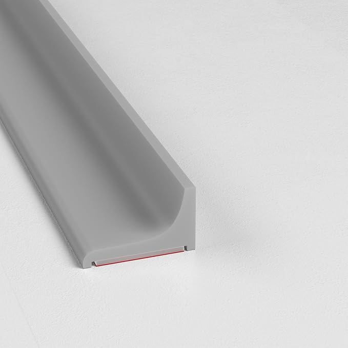 39 Inch Silicone Shower Threshold Water Dam, Flexible Water Barrier Strip for Shower Door, Kitchen Sink, Bathroom Countertop & Toilet Edge, Self-Adhesive Splash Guard for Wet Area Protection