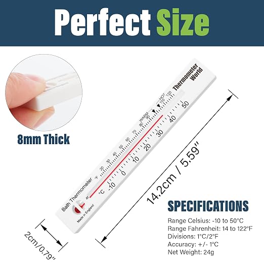 Bath Thermometer for Water Temperature, Easy-to-Read Bath Water Thermometer with Clear Scale, Accurate Water Temperature Thermometer for Baby, Kids & Adults
