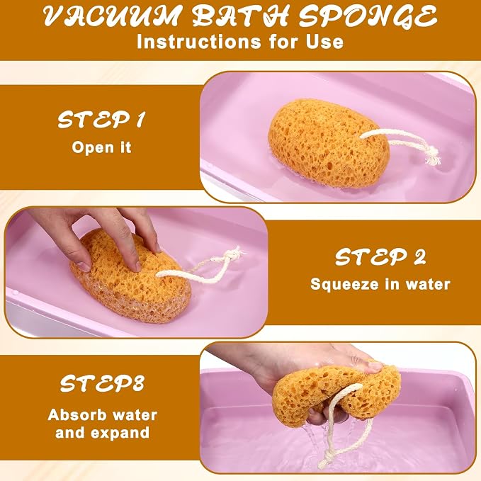 2 Pcs Bath Sponges for Shower, Body Scrubber Sponges, Large Foam Loofah Exfoliating Face Puff for Women Men, Bathroom Accessories