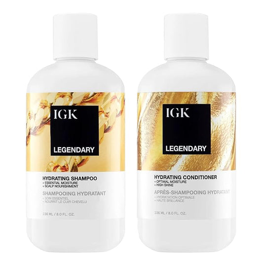 IGK LEGENDARY Dream Hair Shampoo & Conditioner Set | Hydration + Softness + Shine | Vegan + Cruelty-Free | 8 oz (Pack of 2)
