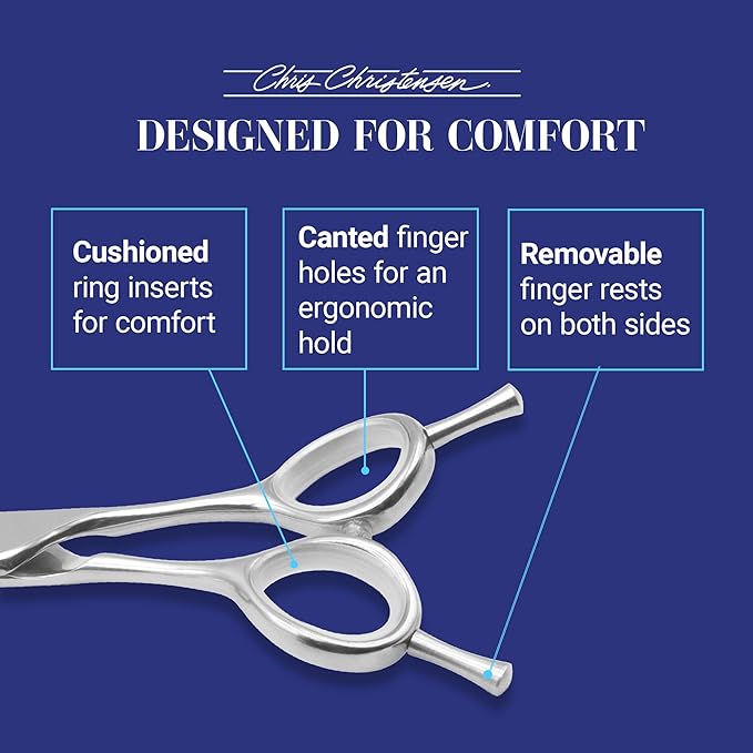 Chris Christensen Classic Series Grooming Shears, 8 in Straight Shear, Groom Like a Professional, Any Skill Level, Made From 440C Japanese Steel