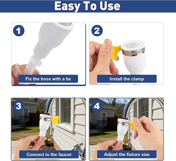 Dog Shower Hose Attachment for Faucet - 6.5ft Sink Hose for Bathtub Faucet | with Showerhead and Tie Connector, Portable Sink Hose for Fits Round Bathtub Faucet, Bathroom, Wash hair, Outdoor Cleaning