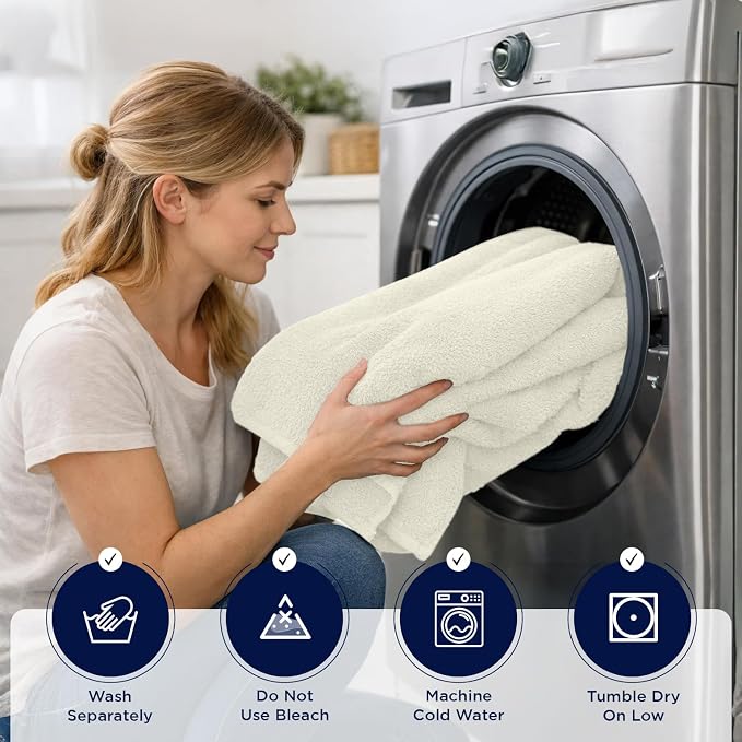 DAN RIVER 2 Pack Bath Sheets Extra Large 35x70, Large Bath Towels for Adults, XL Oversized Heavy Duty Towel Set, 600 GSM 100% Ring Spun Cotton, Soft Quick Dry, Ivory