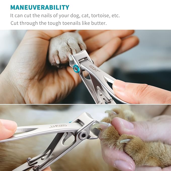 Ultra Wide Jaw Opening Nail Clippers Set, Toenail Clippers for Thick Nails, Heavy Duty Nail Cutter, Stainless Steel Toe Nail Clippers for Seniors, Men & Women Manicure,Pedicure,Big(Sliver)