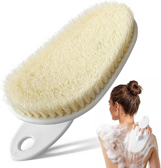 Shower Brush for Body, Extra-Large Bath Brush with Ergonomic Curved Design, Soft-Medium Bristles for Gentle Exfoliation & Full-Body Cleansing, Comfortable Short Handle for Men & Women