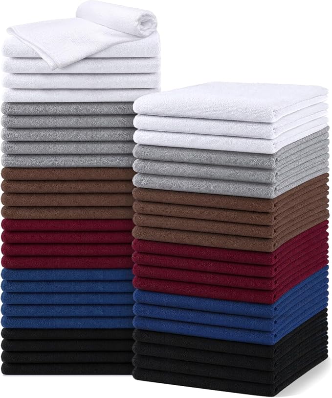 UNIMADE Salon Towels 48 Pack, Microfiber Barber Towels Bulk, (16x29 inches) Hair-Drying Cloth Super Soft Hand Cloth for Gym, Bath, Spa Use and Home Beauty Care(Not Bleach Proof) - Multicolor