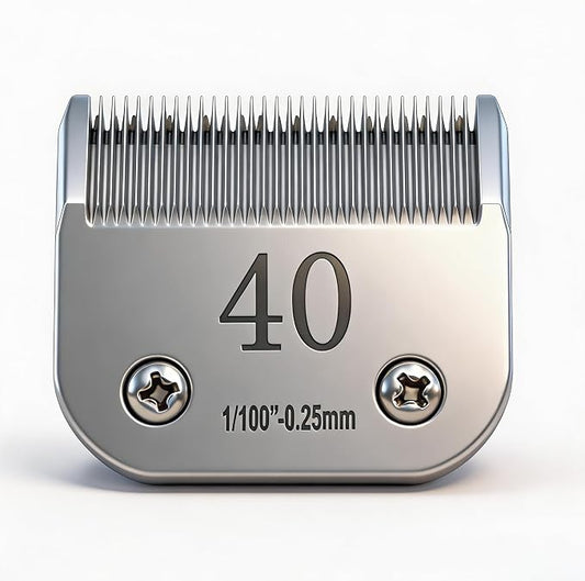 #40 1/100 inch (0.25mm) Pet Grooming Clipper Replacement Blades, Detachable Blade Compatible with andis/wahl/Oster Dog Clippers (S40), Very Short Roots After a Haircut