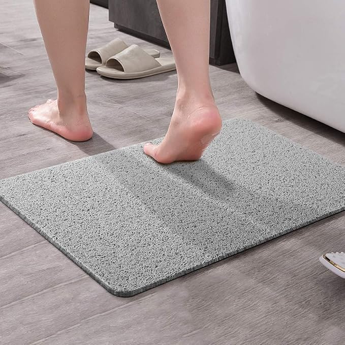 Asvin Soft Textured Bath, Shower, Tub Mat, 35x16 Inch, Phthalate Free, Non Slip Comfort Bathtub Mats with Drain, PVC Loofah Bathroom Mats for Wet Areas, Quick Drying