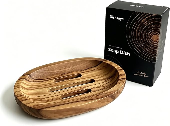 soap Dish Olive bar soap Holder for Shower Wood Wooden soap Saver self draining Box draining Dishes for Bathroom Sink