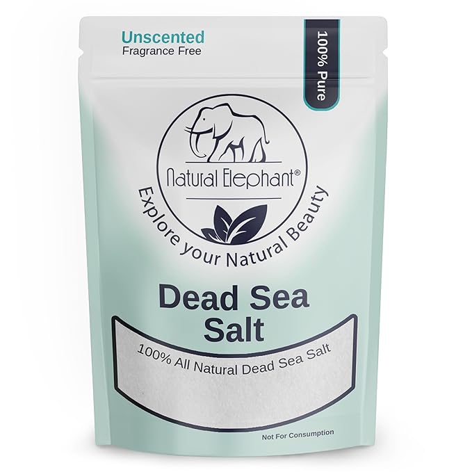 Natural Elephant Dead Sea Salt for Soaking & Bathing | 2 Pound Bag | Fine Grain | 100% Natural and Pure