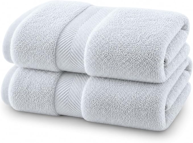 Viscose from Bamboo Bath Towels Set of 2 - Extra Plush 700 GSM Quick Dry Cotton Blend for Luxury Bathroom Comfort - Super Soft, Large, Absorbent - Mist