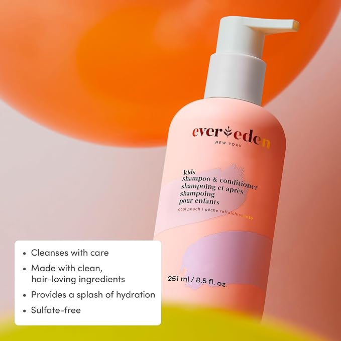 Evereden Kids Shower Essentials Set: 2-in-1 Kids Shampoo and Conditioner + Cloud Body Wash - Gentle Cloud-Like Toddler Body Wash & Gentle Shampoo-Conditioner - Clean & Vegan Skin Care