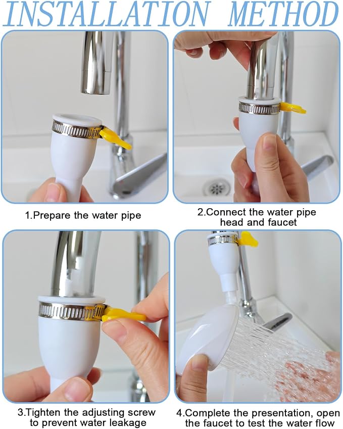 1 Pack Dog Shower Attachment, Ultra Flexible Dog Washing Hose Attachment for Tub Spout, Portable Dog Shower for Pet Bathing, 6.5 Foot Dog Bath Hose, Fits Standard Bathtub Faucet