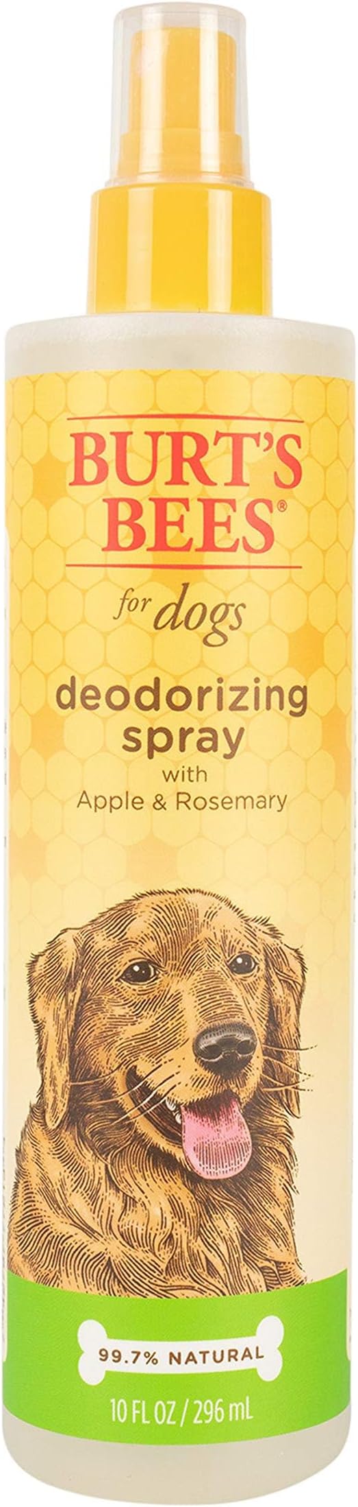 BURT'S BEES FOR PETS Deodorizing Spray for Dogs with Apple and Rosemary Extract, 99.7% Natural Origin, Gentle Waterless Dry Dog Shampoo, pH Balanced for All Dogs, 10 Fl Oz