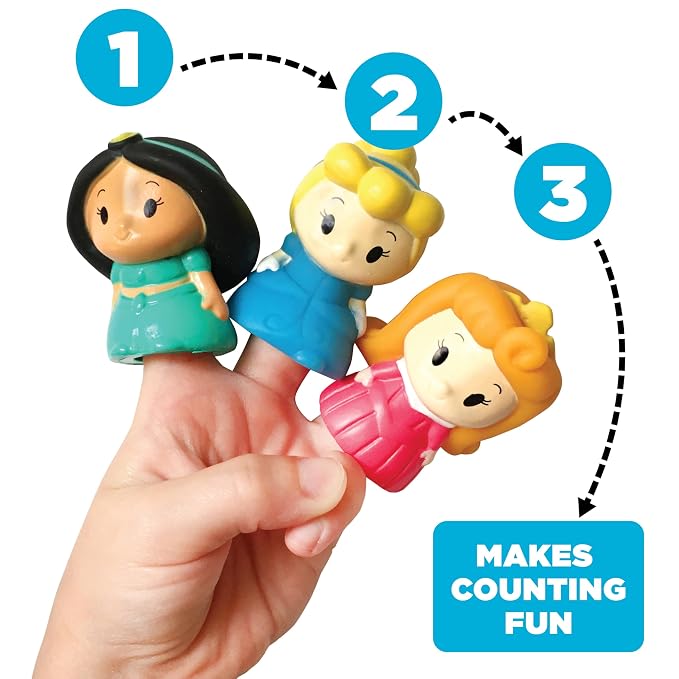 Disney Princess 10 Pc Finger Puppet Set - Party Favors, Educational, Story Time, Floating Pool Toys, Beach Toys