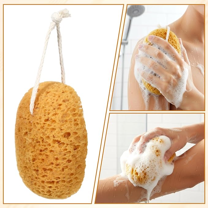 2 Pcs Bath Sponges for Shower, Body Scrubber Sponges, Large Foam Loofah Exfoliating Face Puff for Women Men, Bathroom Accessories