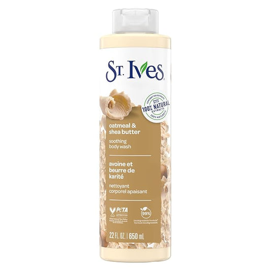 St. Ives Oatmeal & Shea Butter Body Wash | Moisturizing Body Wash for Sensitive and Dry Skin | 22 Fl. Oz.