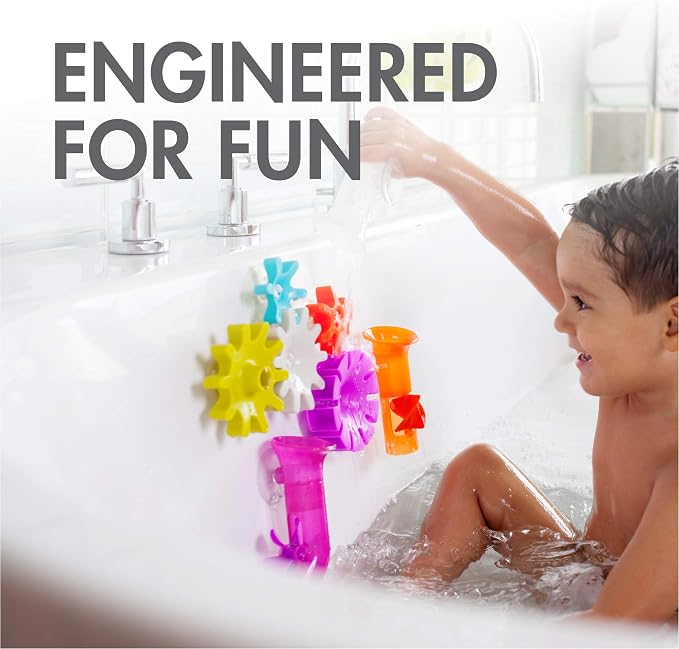 Boon Bundle Baby and Toddler Bath Toys - Includes Boon Pipes, Cogs, and Tubes Bathtub Toys - Toddler Sensory Toys - Multicolored - 13 Count - Ages 12 Months and Up