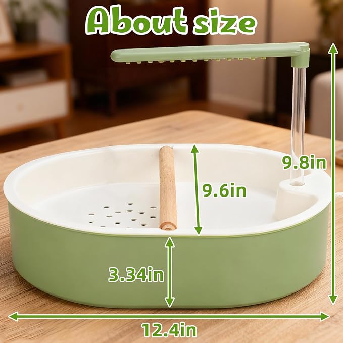 Automatic Parakeet Bird Bath with Quiet Running Water Pump Tub | Electric Parrot Bathtub Toy with Shower for Small Medium Birds, Cockatiel, Budgie, Conure, Lovebird, Quaker