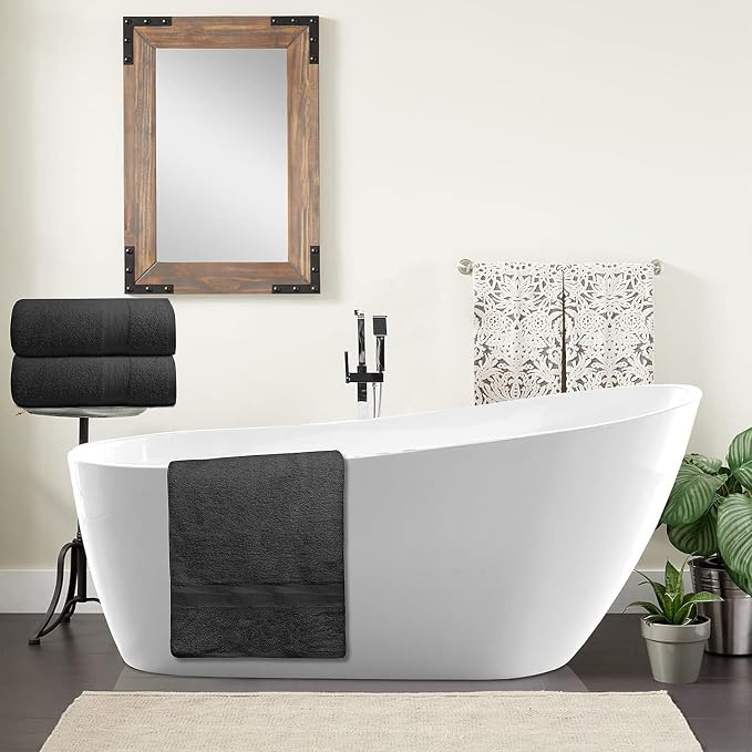 100% Cotton Luxury Bath Sheets - Pack of 2 (35" x 70") | Super Soft, Quick-Dry & Highly Absorbent Towels for Bathroom, Home, Spa & Gym (Grey)