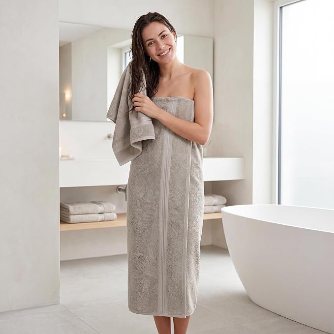 REDKISS Jumbo Bath Sheet 1 Piece, 40x80 Inches 100% Cotton Extra Large Bath Towel for Bathroom, Beige