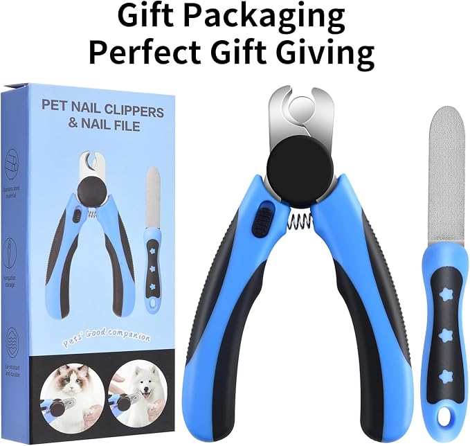 Pet Nail Clipper and Trimmer for Dogs and Cats, Professional Grooming Set with Nail File