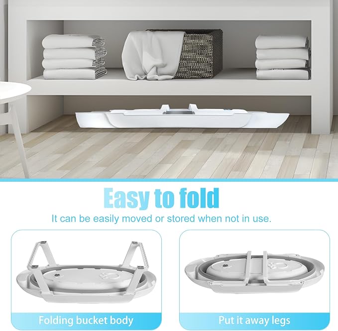 2 in 1 Dog Bathtub Dog Washing Station for Bathing and Grooming | Foldable Shower Bath Tub | Collapsible Portable Shower Bathtub for Indoor and Outdoor Small Dogs Cats Pet Grey