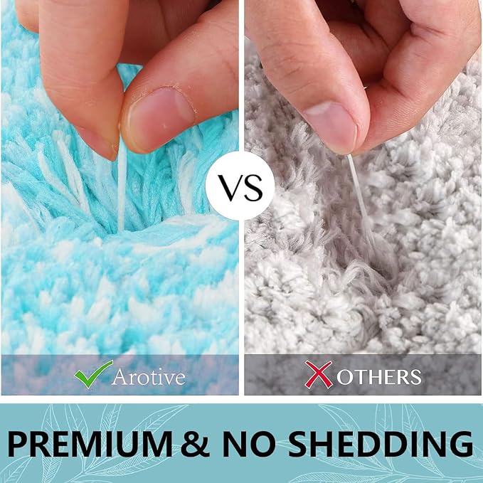 Arotive Microfiber Bathroom Rugs, Shaggy Soft and Absorbent Bath Rug, Thick Plush Machine Washable Dry Bath Mats for Bathroom, Tub and Shower, 30x20, Sky Blue, Rectangular