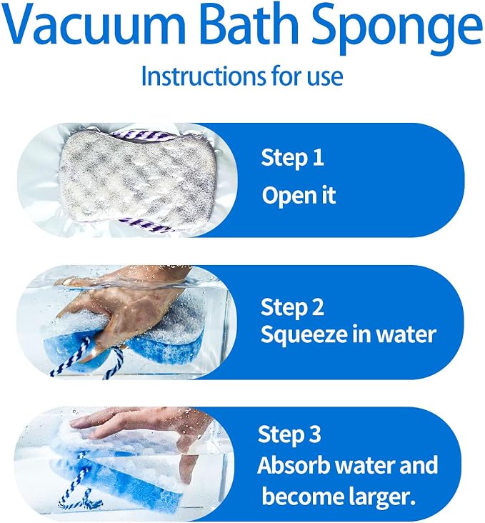 3 Pcs Bath Sponge for Women/Men, Exfoliating Body Sponges Bath Sponges, 3 Colors Pouf Foam Loofahs Sponge to Spa Reusable