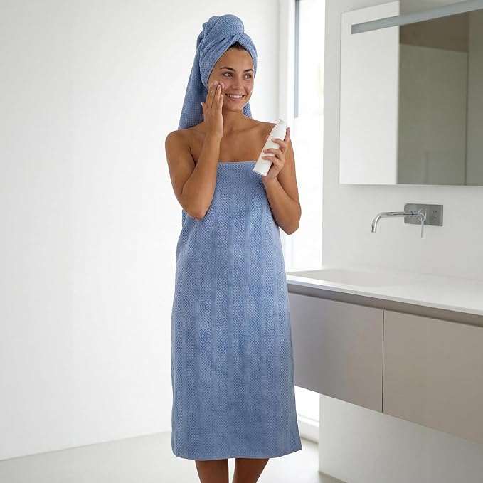 ecolook 4 Pack Microfiber Bath Towels, 31 x 63 inches Extra Large Bath Towel Set, Super Soft Highly Absorbent Bath Towels Set of 4, Quick Dry Lightweight Bathroom Towels for Spa, Pool, Gym, Navy