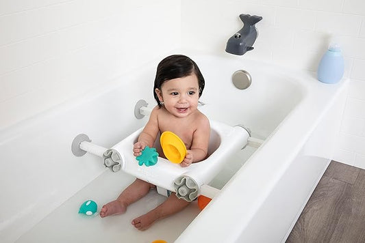 Regalo Baby Basics™ Bath Seat, Award Winning Brand, Provides Support and Balance for Sit-Up Bathing, Includes Strong and Secure Suction Cup System, Drain Holes for Easy Clean Up, 0560 DS, White