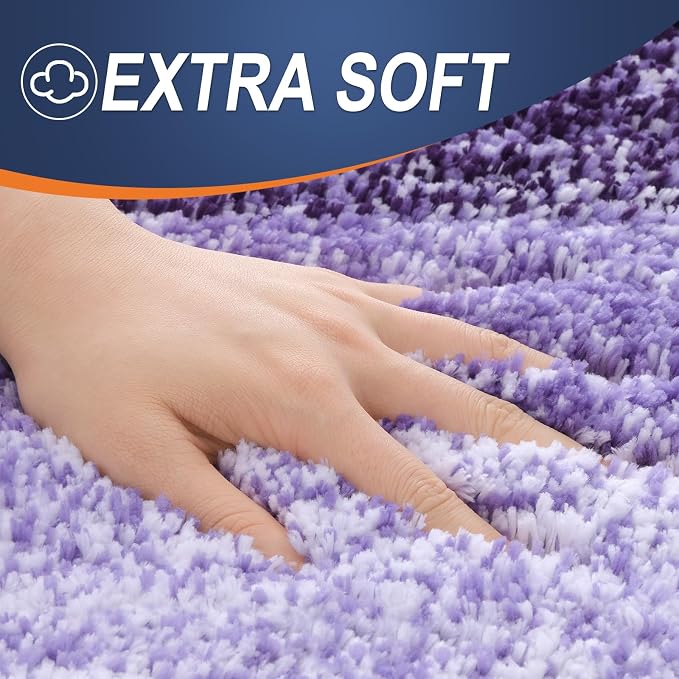 OLANLY Large Bathroom Rugs Mat 44x32, Extra Soft Absorbent Microfiber Bath Rugs, Rubber Backing, Quick Dry, Machine Washable Bath Mat for Bathroom Floor, Tub and Shower, Home Decor Accessories, Violet