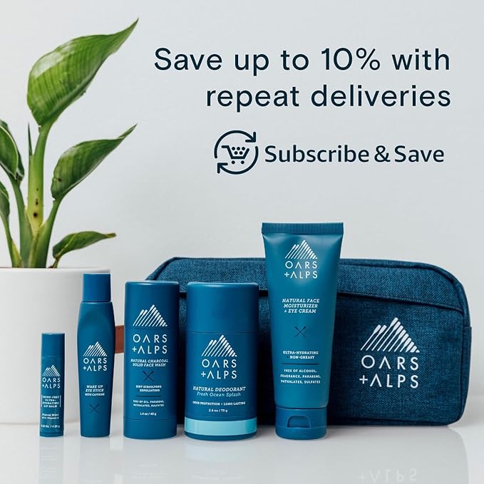 Oars + Alps Body Wash for Men, Mens Body Wash & Face Cleanser with Vitamin E & Antioxidants, Moisturizing, Paraben & Sulfate Free Cleanser, California Coast, 2pk