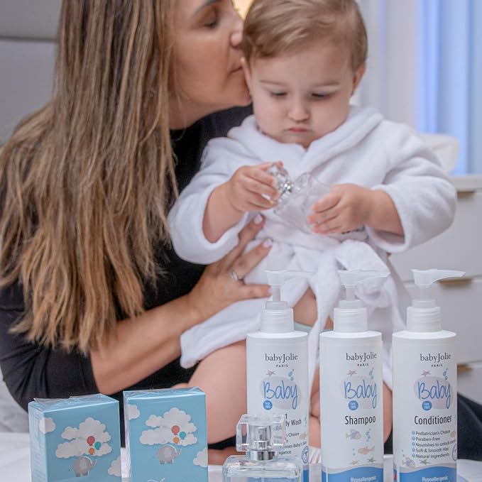 Baby Jolie Baby Shampoo 7.5Oz, Conditioner 7.5Oz and Memory Baby Perfume 1.7Oz Set for Babies and Toddlers - Tear Free, Alcohol Free