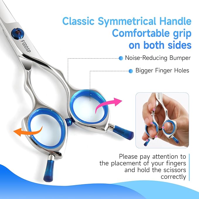 Straight Dog Grooming Scissors 7 in Dog Hair Scissor Trimming Dogs Pet Cat Shears Japan 440C Symmetric Handle Easy for Cutting Body Leg Hairs(7.0)