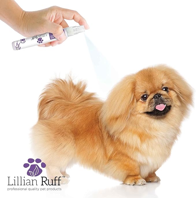 Lillian Ruff Travel Kit for Dogs | Dog Grooming Spray for Airline Travel, Camping, Beach | Deodorizing Waterless Dog Shampoo x4, Breath Freshener, Detangler Spray, Ear Cleaner