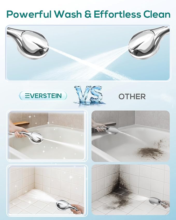 High Pressure Shower Head with Handheld Filtered Shower Head for Hard Water 10 Spray Modes Detachable Shower Head with 71" Hose for Family Children Pets