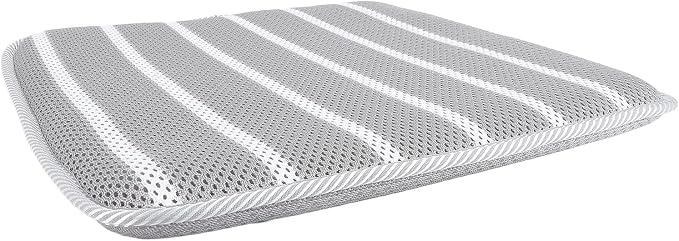 Shower Seat Cushion, Bathtub Cushion for Transfer Benches, Soft 4D Mesh Fabric Breathable Shower Chair Pad Gray White Striped for Shower Benches Sitting
