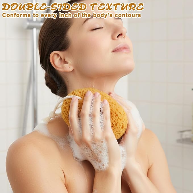 2 Pcs Bath Sponges for Shower, Body Scrubber Sponges, Large Foam Loofah Exfoliating Face Puff for Women Men, Bathroom Accessories