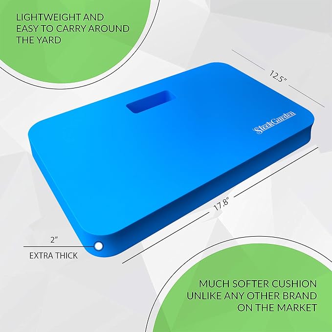 Premium Thick Kneeling Pads Bath Floor Kneeler for Baby, Knee Pad Cushion for Pool | Thickest, Most Comfortable Foam Mat Kneeler for Yoga & Exercise,Waterproof (12.5"x17.8"x2, Blue)