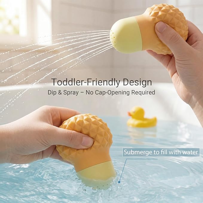 Sensory Squeezing Water Bath Toys for Toddlers,3PCS Bath Tub Pool Floating Toys for Babies Kids 1-3，Textured Fidget Toys Stocking Stuffers Gifts for Girls Boys 18+ Months