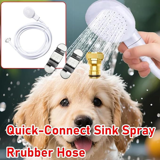 4m /13.12ft Quick-Connect Sink Spray Rrubber Hose,Shampoo Sprayer Handheld Hose Portable Sink Spraye Strainers for Bathing Baby,Pets Shower,Rinsing Vegetables,Washing Hair