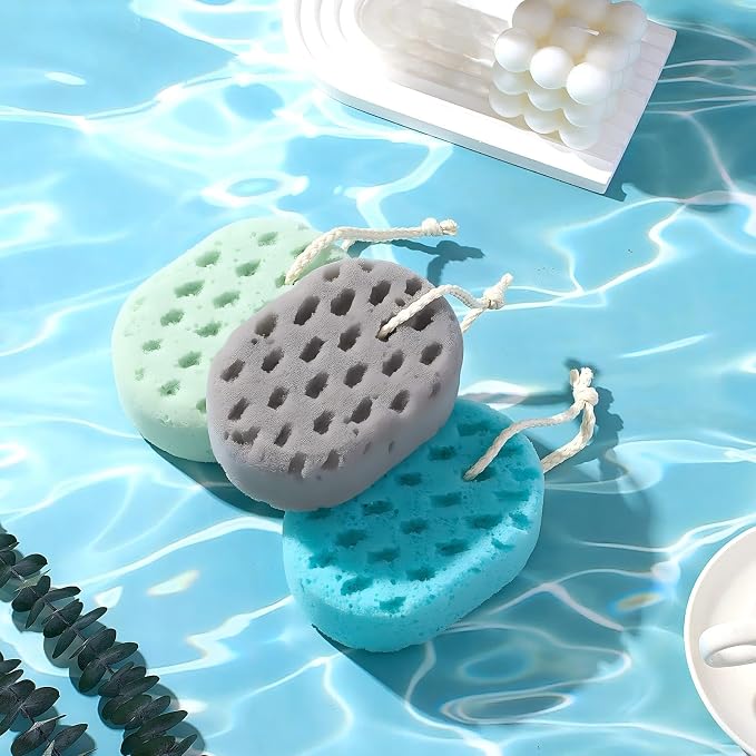 Boao 5 Pieces Soft Bath Sponge Shower Natural Gentle Soothing Body Fiber Exfoliating Shower Sponge Wash Bouquet for Women Men, Random Color (Vivid Color)