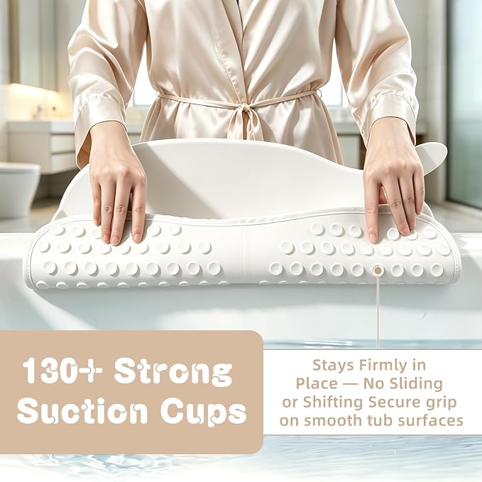 MCGMITT Splash Guard for Bathtub, Whale Silicone Bath Shelf for Kid, Bath Toys Storage with 130 Suction Cups, Leak-Proof Foldable Toddler Tub Water Barrier, Prevent Water Spills in Bathroom