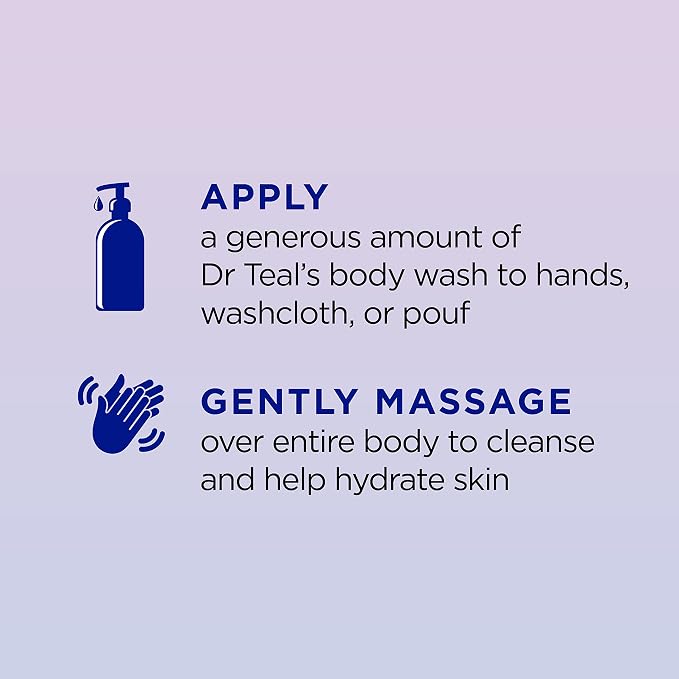 Dr Teal's Sleep Body Wash with Pure Epsom Salt, Melatonin, Lavender & Chamomile Essential Oil Blend, 24 fl oz (Pack of 2)