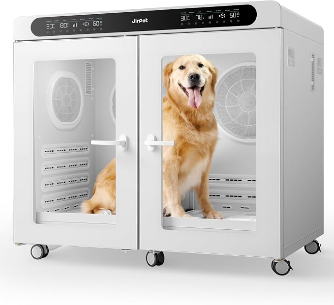 JirPet C Plus Pet Dryer Box, Professional Grooming Pet Dryer Cabin with 2354 CFM High-Speed Airflow for Efficient Dog Drying, 405L Capacity Dog Dryer Box with Dual Safety Features for Pet Salons