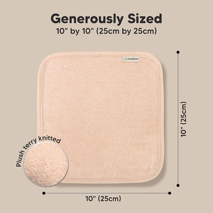 6-Pack Baby Washcloths, Soft Absorbent Washcloths for Face, Body (Peachy) | Viscose from Bamboo Washcloths, Baby Towels, Newborn, Kids, Toddlers, Infant, Gentle on Sensitive Skin, 10x10, Reusable