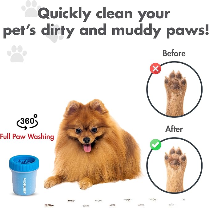 Dexas Small Dog Paw Cleaner, Pro Blue, Paw Washer for Dogs, Premium Quality Pet Supplies and Dog Accessories